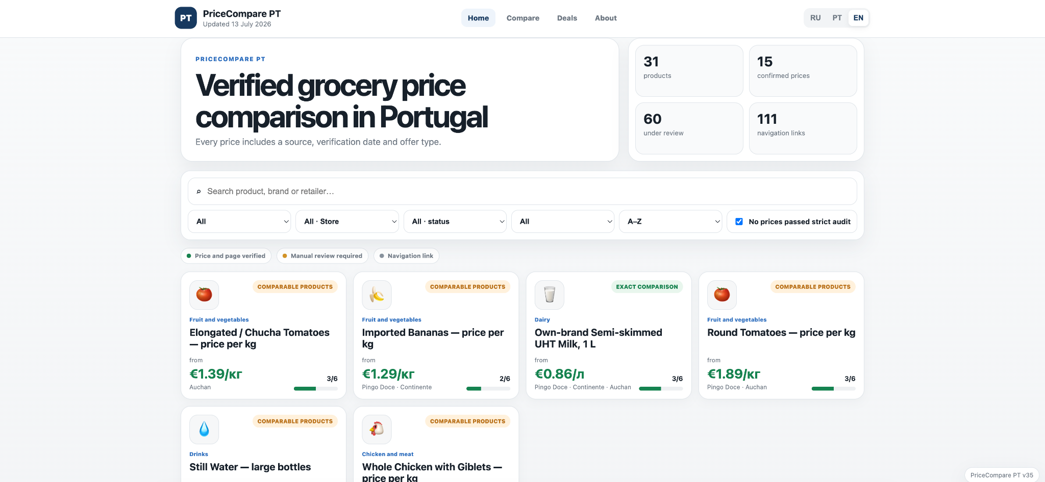 PriceCompare PT screenshot